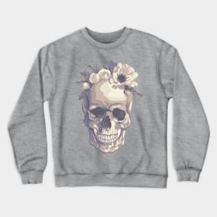 Skull With Flower Crown Crewneck Sweatshirt